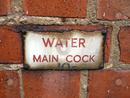 To use this stock image in your creative project, please select the size you need over to the right and click the "Add to Cart" button.
Your downloaded image will come with the Cutcaster watermark removed so don’t worry about the watermark you see on this page. Water cock wall stock photo, Red brick wall with aged water mains sign that has rusted by Michael Travers