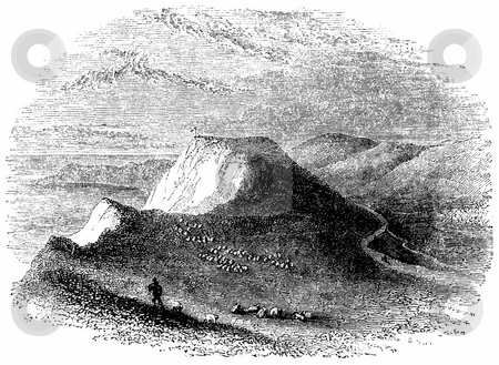 To use this stock image in your creative project, please select the size you need over to the right and click the "Add to Cart" button.
Your downloaded image will come with the Cutcaster watermark removed so don’t worry about the watermark you see on this page. White Clifffs of Dover stock photo, Engraving of shepherd with flock of sheep on hillside, White Cliffs of Dover in background, England. Sourced from 1845 book by Charles Knight, by Martin Crowdy