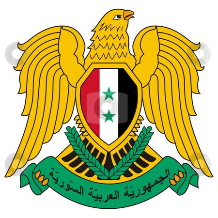To use this stock image in your creative project, please select the size you need over to the right and click the "Add to Cart" button.
Your downloaded image will come with the Cutcaster watermark removed so don’t worry about the watermark you see on this page. Syria Coat of Arms stock photo, Syria coat of arms, seal or national emblem, isolated on white background. by Martin Crowdy