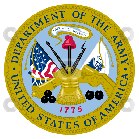 To use this stock image in your creative project, please select the size you need over to the right and click the "Add to Cart" button.
Your downloaded image will come with the Cutcaster watermark removed so don’t worry about the watermark you see on this page. United States Army Seal stock photo, United States of America army seal isolated on white background. by Martin Crowdy