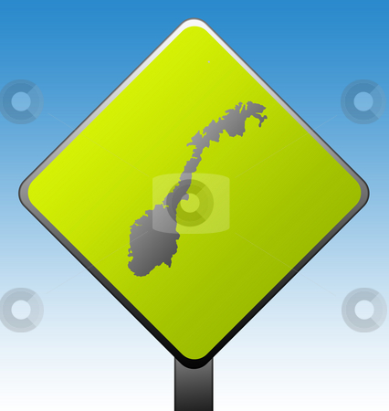 To use this stock image in your creative project, please select the size you need over to the right and click the "Add to Cart" button.
Your downloaded image will come with the Cutcaster watermark removed so don’t worry about the watermark you see on this page. Norway road sign stock photo, Black silhouetted map of Norway on green diamond shaped road sign with gradient blue sky background. by Martin Crowdy