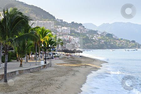 To use this stock image in your creative project, please select the size you need over to the right and click the "Add to Cart" button.
Your downloaded image will come with the Cutcaster watermark removed so don’t worry about the watermark you see on this page. Puerto Vallarta beach, Mexico stock photo, Beach and Malecon on Pacific Ocean in Puerto Vallarta, Mexico by Elena Elisseeva