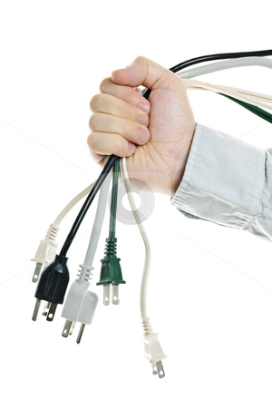 To use this stock image in your creative project, please select the size you need over to the right and click the "Add to Cart" button.
Your downloaded image will come with the Cutcaster watermark removed so don’t worry about the watermark you see on this page. Hand holding bundle of power cables stock photo, Hand holding bundle of power cables isolated on white background by Elena Elisseeva
