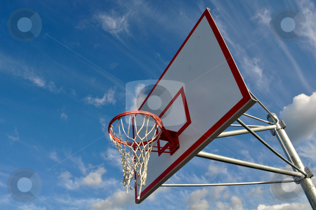 To use this stock image in your creative project, please select the size you need over to the right and click the "Add to Cart" button.
Your downloaded image will come with the Cutcaster watermark removed so don’t worry about the watermark you see on this page. Basketball Hoop with Clouds and Blue Sky stock photo, Outdoor Basketball Hoop Close Up with Clouds and Blue Sky by Brandon Bourdages