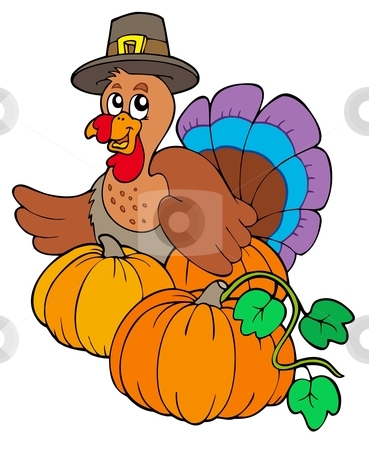 To use this stock image in your creative project, please select the size you need over to the right and click the "Add to Cart" button.
Your downloaded image will come with the Cutcaster watermark removed so don’t worry about the watermark you see on this page. Thanksgiving turkey with pumpkins stock vector clipart, Thanksgiving turkey with pumpkins - vector illustration. by Klara Viskova