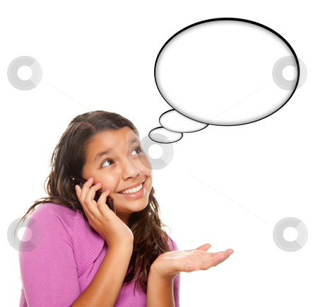 To use this stock image in your creative project, please select the size you need over to the right and click the "Add to Cart" button.
Your downloaded image will come with the Cutcaster watermark removed so don’t worry about the watermark you see on this page. Hispanic Teen Aged Girl on Cell Phone with Blank Thought Bubble stock photo, Hispanic Teen Aged Girl on Cell Phone with Blank Thought Bubble Isolated on a White Background - Contains Clipping Paths. by Andy Dean