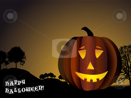 To use this stock image in your creative project, please select the size you need over to the right and click the "Add to Cart" button.
Your downloaded image will come with the Cutcaster watermark removed so don’t worry about the watermark you see on this page. Happy Halloween stock vector clipart, Halloween background with pumpkin and spooky trees in silhouette by Michael Travers