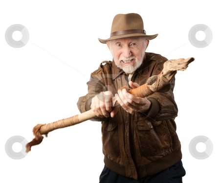 To use this stock image in your creative project, please select the size you need over to the right and click the "Add to Cart" button.
Your downloaded image will come with the Cutcaster watermark removed so don’t worry about the watermark you see on this page. Adventurer or archaeologist defending himself stock photo, Adventurer or archaeologist in brown leather jacket defending himself with abcient weapon by Scott Griessel
