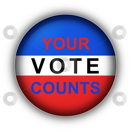 To use this stock image in your creative project, please select the size you need over to the right and click the "Add to Cart" button.
Your downloaded image will come with the Cutcaster watermark removed so don’t worry about the watermark you see on this page. Your Vote Counts stock photo, Red white and blue vote button Your Vote Counts by Henrik Lehnerer