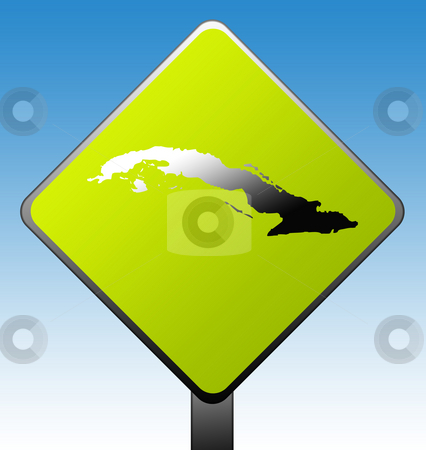 To use this stock image in your creative project, please select the size you need over to the right and click the "Add to Cart" button.
Your downloaded image will come with the Cutcaster watermark removed so don’t worry about the watermark you see on this page. Cuba road sign stock photo, Cuba map on green diamond shaped road sign with gradient blue sky background. by Martin Crowdy