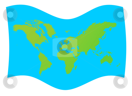 To use this stock image in your creative project, please select the size you need over to the right and click the "Add to Cart" button.
Your downloaded image will come with the Cutcaster watermark removed so don’t worry about the watermark you see on this page. World map flag stock photo, World map flag in green, isolated on blue background. by Martin Crowdy