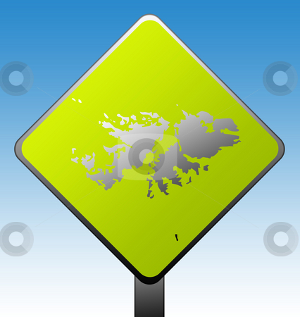 To use this stock image in your creative project, please select the size you need over to the right and click the "Add to Cart" button.
Your downloaded image will come with the Cutcaster watermark removed so don’t worry about the watermark you see on this page. Falkland Islands road sign stock photo, Falkland Islands map on green diamond shaped road sign with gradient blue sky background. by Martin Crowdy