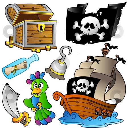 To use this stock image in your creative project, please select the size you need over to the right and click the "Add to Cart" button.
Your downloaded image will come with the Cutcaster watermark removed so don’t worry about the watermark you see on this page. Pirate collection with wooden ship stock vector clipart, Pirate collection with wooden ship - vector illustration. by Klara Viskova