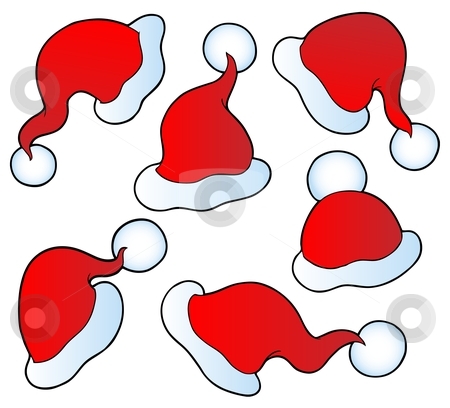 To use this stock image in your creative project, please select the size you need over to the right and click the "Add to Cart" button.
Your downloaded image will come with the Cutcaster watermark removed so don’t worry about the watermark you see on this page. Various Christmas hats 2 stock vector clipart, Various Christmas hats 2 - vector illustration. by Klara Viskova