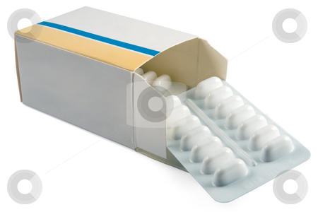 To use this stock image in your creative project, please select the size you need over to the right and click the "Add to Cart" button.
Your downloaded image will come with the Cutcaster watermark removed so don’t worry about the watermark you see on this page. Medication stock photo, Two strips of Medication in a box on a white background with copy space by Jo De Vulder