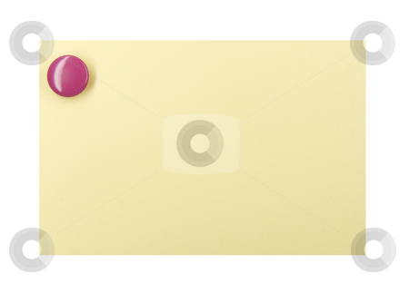 To use this stock image in your creative project, please select the size you need over to the right and click the "Add to Cart" button.
Your downloaded image will come with the Cutcaster watermark removed so don’t worry about the watermark you see on this page. Pushpin on a yellow note stock photo, Purple pushpin holding up a yellow note on a white background by Jo De Vulder