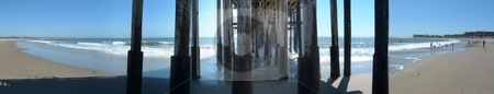 To use this stock image in your creative project, please select the size you need over to the right and click the "Add to Cart" button.
Your downloaded image will come with the Cutcaster watermark removed so don’t worry about the watermark you see on this page. Under The Pier stock photo, View of pacific ocean in Ventura under the pier. by Henrik Lehnerer