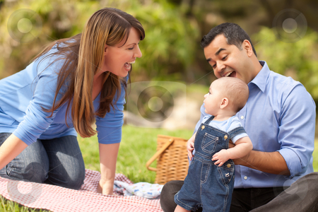 To use this stock image in your creative project, please select the size you need over to the right and click the "Add to Cart" button.
Your downloaded image will come with the Cutcaster watermark removed so don’t worry about the watermark you see on this page. Happy Mixed Race Family Playing In The Park stock photo, Happy Mixed Race Family Having a Picnic and Playing In The Park. by Andy Dean