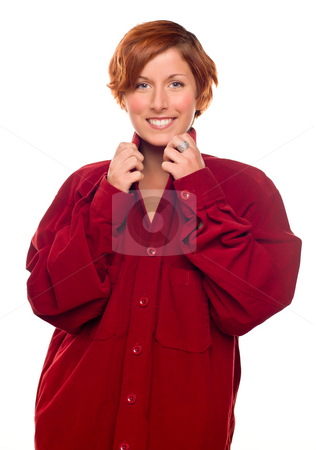 To use this stock image in your creative project, please select the size you need over to the right and click the "Add to Cart" button.
Your downloaded image will come with the Cutcaster watermark removed so don’t worry about the watermark you see on this page. Pretty Red Haired Girl Wearing a Warm Red Corduroy Shirt stock photo, Pretty Red Haired Girl Wearing a Warm Red Corduroy Shirt Isolated on a White Background. by Andy Dean