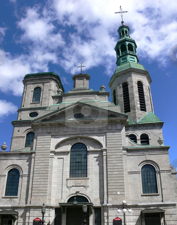 To use this stock image in your creative project, please select the size you need over to the right and click the "Add to Cart" button.
Your downloaded image will come with the Cutcaster watermark removed so don’t worry about the watermark you see on this page. Quebec City Cathedral stock photo, Facade of the historic cathedral in Quebec City, Quebec, Canada. by Mary Lane