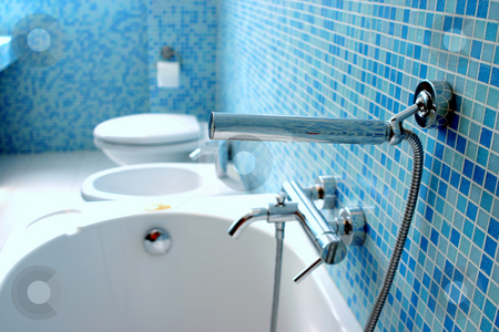 To use this stock image in your creative project, please select the size you need over to the right and click the "Add to Cart" button.
Your downloaded image will come with the Cutcaster watermark removed so don’t worry about the watermark you see on this page. Blue bathroom stock photo, Blue bathroom closeup by Dario Rota
