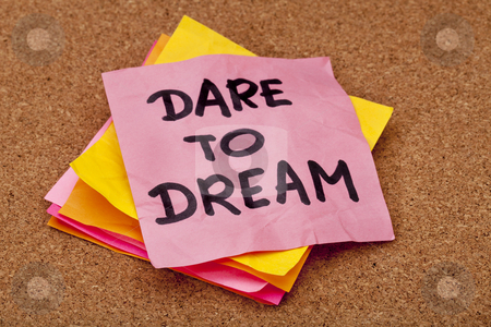 To use this stock image in your creative project, please select the size you need over to the right and click the "Add to Cart" button.
Your downloaded image will come with the Cutcaster watermark removed so don’t worry about the watermark you see on this page. Dare to dream stock photo, Dare to dream, motivational slogan, colorful sticky notes on cork bulletin board by Marek Uliasz