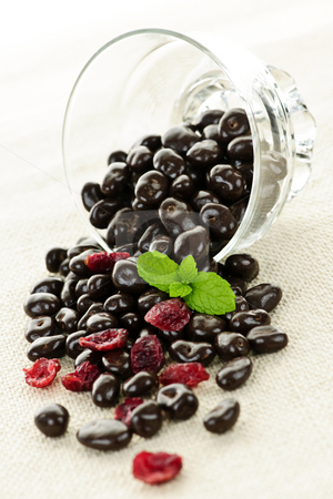 To use this stock image in your creative project, please select the size you need over to the right and click the "Add to Cart" button.
Your downloaded image will come with the Cutcaster watermark removed so don’t worry about the watermark you see on this page. Chocolate covered cranberries stock photo, Chocolate covered cranberries spilling from glass dish by Elena Elisseeva