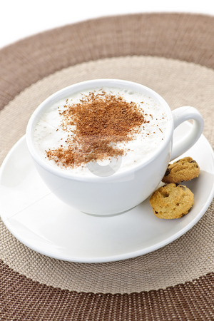 To use this stock image in your creative project, please select the size you need over to the right and click the "Add to Cart" button.
Your downloaded image will come with the Cutcaster watermark removed so don’t worry about the watermark you see on this page. Cappuccino or latte coffee stock photo, Cappuccino or latte coffee in cup with frothed milk and cookies by Elena Elisseeva