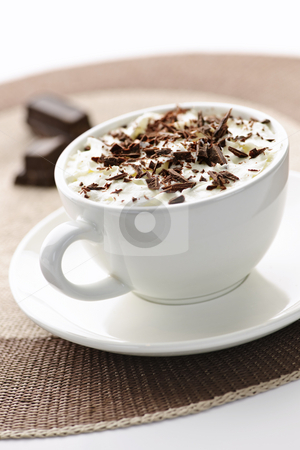 To use this stock image in your creative project, please select the size you need over to the right and click the "Add to Cart" button.
Your downloaded image will come with the Cutcaster watermark removed so don’t worry about the watermark you see on this page. Hot chocolate stock photo, Cup of hot cocoa with shaved chocolate and whipped cream by Elena Elisseeva