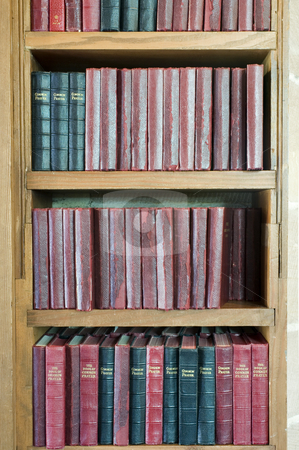 To use this stock image in your creative project, please select the size you need over to the right and click the "Add to Cart" button.
Your downloaded image will come with the Cutcaster watermark removed so don’t worry about the watermark you see on this page. Book shelf and books stock photo, A shelf stacked with leather bound prayer books by Stephen Gibson