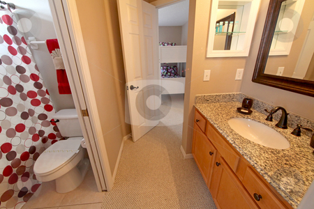 To use this stock image in your creative project, please select the size you need over to the right and click the "Add to Cart" button.
Your downloaded image will come with the Cutcaster watermark removed so don’t worry about the watermark you see on this page. Bathroom stock photo, A Bathroom, Interior Shot of a Home by Lucy Clark