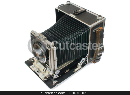 To use this stock image in your creative project, please select the size you need over to the right and click the "Add to Cart" button.
Your downloaded image will come with the Cutcaster watermark removed so don’t worry about the watermark you see on this page. Old bellows press camera. stock photo, Old style large format 5x4 press and studio camera with extended bellows by Stephen Rees