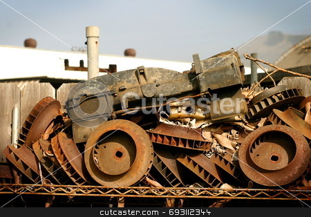 To use this stock image in your creative project, please select the size you need over to the right and click the "Add to Cart" button.
Your downloaded image will come with the Cutcaster watermark removed so don’t worry about the watermark you see on this page. Rusty Tractor stock photo, Some junk in a junk yard when viewing from the right angle builds an old tractor. by Henrik Lehnerer