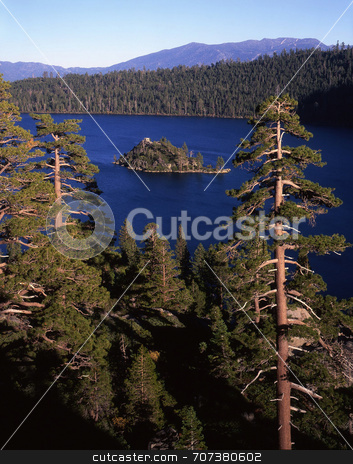 To use this stock image in your creative project, please select the size you need over to the right and click the "Add to Cart" button.
Your downloaded image will come with the Cutcaster watermark removed so don’t worry about the watermark you see on this page. Emerald Bay Island stock photo, An island in Emerald Bay, part of Lake Tahoe in California. by Mike Norton