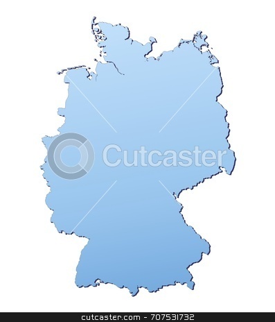 To use this stock image in your creative project, please select the size you need over to the right and click the "Add to Cart" button.
Your downloaded image will come with the Cutcaster watermark removed so don’t worry about the watermark you see on this page. Map of Germany stock photo, Germany map filled with light blue gradient. High resolution. Mercator projection. by Jiri Moucka