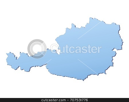 To use this stock image in your creative project, please select the size you need over to the right and click the "Add to Cart" button.
Your downloaded image will come with the Cutcaster watermark removed so don’t worry about the watermark you see on this page. Map of Austria stock photo, Austria map filled with light blue gradient. High resolution. Mercator projection. by Jiri Moucka
