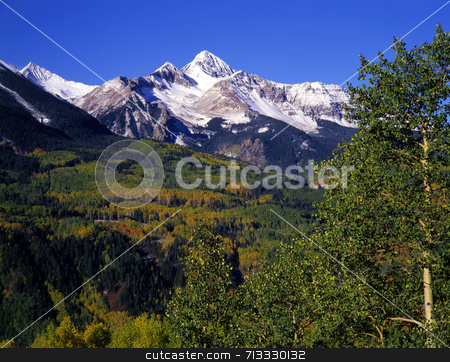 To use this stock image in your creative project, please select the size you need over to the right and click the "Add to Cart" button.
Your downloaded image will come with the Cutcaster watermark removed so don’t worry about the watermark you see on this page. Mt. Wilson stock photo, Mt. Wilson in the Uncompahgre National Forest of Colorado, photographed during the autumn season. by Mike Norton