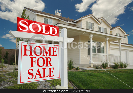 To use this stock image in your creative project, please select the size you need over to the right and click the "Add to Cart" button.
Your downloaded image will come with the Cutcaster watermark removed so don’t worry about the watermark you see on this page. Sold Home For Sale Sign and New Home stock photo, Sold Home For Sale Sign in front of Beautiful New Home. by Andy Dean