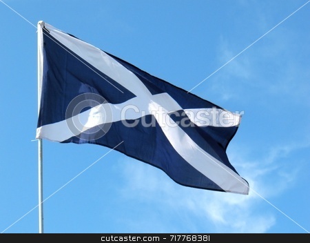 To use this stock image in your creative project, please select the size you need over to the right and click the "Add to Cart" button.
Your downloaded image will come with the Cutcaster watermark removed so don’t worry about the watermark you see on this page. National Flag of Scotland stock photo, This flag is the cross of St. Andrew. It is said to be the oldest national flag of any country. Dates back to the 12th Century. by Ray Carpenter