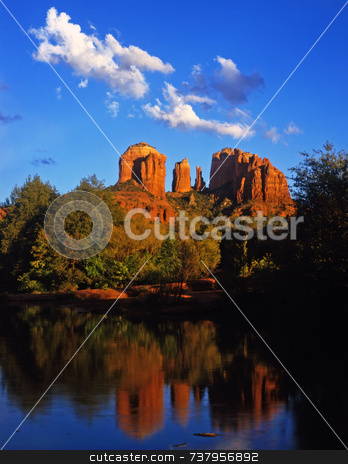 To use this stock image in your creative project, please select the size you need over to the right and click the "Add to Cart" button.
Your downloaded image will come with the Cutcaster watermark removed so don’t worry about the watermark you see on this page. Cathedral Rock stock photo, Cathedral Rock and Oak Creek Canyon near Sedona, Arizona. by Mike Norton