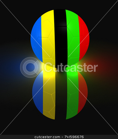 To use this stock image in your creative project, please select the size you need over to the right and click the "Add to Cart" button.
Your downloaded image will come with the Cutcaster watermark removed so don’t worry about the watermark you see on this page. Soccer glow stock photo, Glowing soccer ball with olympic colord stripes by Jean Larue-Frechette