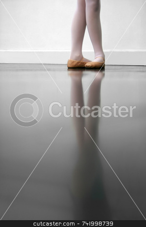 To use this stock image in your creative project, please select the size you need over to the right and click the "Add to Cart" button.
Your downloaded image will come with the Cutcaster watermark removed so don’t worry about the watermark you see on this page. Dance Class stock photo, Young dancer in 5th position.. low angle shot of just feet and legs - this view has had the color removed from the floor and wall. by Mitch Aunger