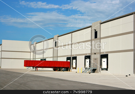 To use this stock image in your creative project, please select the size you need over to the right and click the "Add to Cart" button.
Your downloaded image will come with the Cutcaster watermark removed so don’t worry about the watermark you see on this page. Warehouse loading dock stock photo, The loading dock at a large warehouse facility by Mitch Aunger