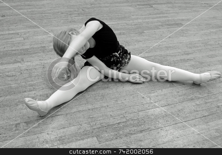 To use this stock image in your creative project, please select the size you need over to the right and click the "Add to Cart" button.
Your downloaded image will come with the Cutcaster watermark removed so don’t worry about the watermark you see on this page. Dance stretch stock photo, Young dancer does her stretches while warming up by Mitch Aunger