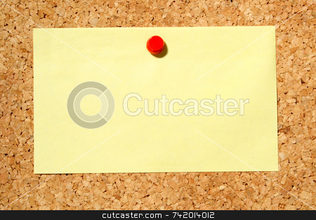 To use this stock image in your creative project, please select the size you need over to the right and click the "Add to Cart" button.
Your downloaded image will come with the Cutcaster watermark removed so don’t worry about the watermark you see on this page. A yellow note held on a cork notice board with a red pushpin. stock photo, A yellow note held on a cork notice board with a red pushpin. by Stephen Rees