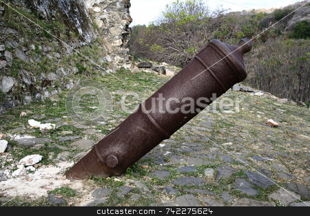 To use this stock image in your creative project, please select the size you need over to the right and click the "Add to Cart" button.
Your downloaded image will come with the Cutcaster watermark removed so don’t worry about the watermark you see on this page. Upside Down Cannon stock photo, A cannon in front of a war fort in Fernando de Noronha - Brazil by Daniel Wiedemann