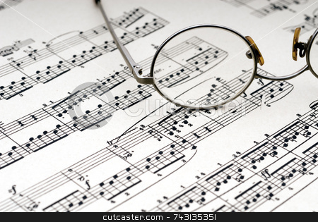 To use this stock image in your creative project, please select the size you need over to the right and click the "Add to Cart" button.
Your downloaded image will come with the Cutcaster watermark removed so don’t worry about the watermark you see on this page. Reading glasses on sheet music stock photo, Old reading glasses resting on old sheet music by Vince Clements