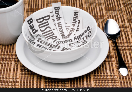 To use this stock image in your creative project, please select the size you need over to the right and click the "Add to Cart" button.
Your downloaded image will come with the Cutcaster watermark removed so don’t worry about the watermark you see on this page. Morning news stock photo, Eating the morning news headlines for breakfast by Vince Clements