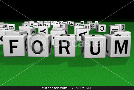 To use this stock image in your creative project, please select the size you need over to the right and click the "Add to Cart" button.
Your downloaded image will come with the Cutcaster watermark removed so don’t worry about the watermark you see on this page. Dice Forum stock photo, Dice on a green carpet making the word Forum by Jean Larue-Frechette