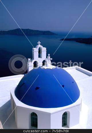To use this stock image in your creative project, please select the size you need over to the right and click the "Add to Cart" button.
Your downloaded image will come with the Cutcaster watermark removed so don’t worry about the watermark you see on this page. Church Santorini, Greece stock photo, Greek Island Church, Santorini by Paul Phillips